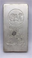 100 Troy Oz. .999 Fine Silver Silver Towne Bar