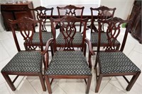 6 Mah. Uph. Chippendale chairs 2 captain