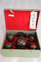 Oriental Tea set in box 11"x7.5x5