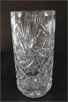Large pinwheel crystal vase 9" high