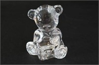 Signed Waterford Crystal Teddy Bear 3" high