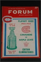 1963-64 Forum mag Canadiens vs Maple leafs