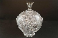 Crystal covered candy dish 9" high x 6" wide