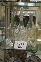 (3) Glass Decanters:
