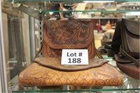 (2) Hand Tooled Leather Bags: