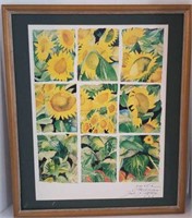 Signed Sunflower Watercolor Print