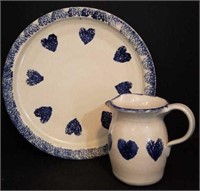 Marshall Pottery Serving Plate and Small Picher