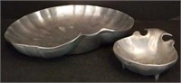 Silver Colored Metal Seashell Trays