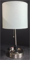 Chrome Table Lamp with White Shade
