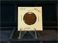 1864 2 Cent Piece MS-60