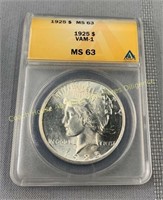 1925 USA MS-63 silver dollar, dollar d'argent de