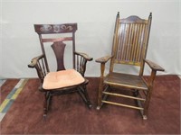 2 ANTIQUE ROCKING CHAIRS: