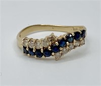 14k Sapphire and Diamond Ring 1.8g TW