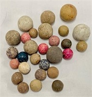 28 Assorted Bennington Type Marbles
