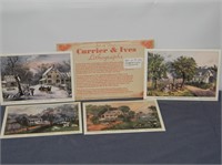 Set of 4 Currier & Ives Lithographs