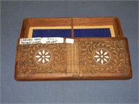 Carved wood double sided box valet