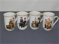 (4) Norman Rockwell mugs