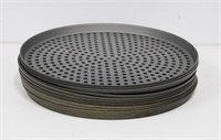 (10) 16-INCH ALUMINUM ALLOY PERFORATED PIZZA PANS