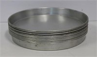 (10) 18-INCH ALUMINUM SIDED DEEP DISH PIZZA PANS
