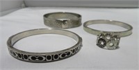 3 coach bangles, 1 coach ring