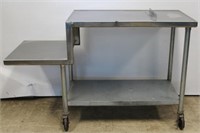 STAINLESS STEEL WORK TABLE WITH STEP DOWN TOP