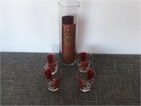 shot glasses 3 tall 2 3/4"  WITH PITCHER