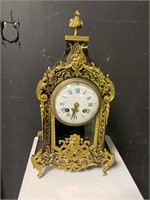 Franius C. Raison French Clock With Brass Overlay