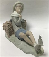 Lladro Porcelain Figurine, Boy With Bird