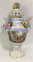 Kpm Hand Painted Porcelain Ornate Floral Urn