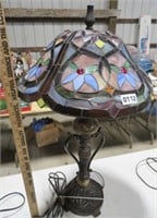 tall leaded glass table lamp