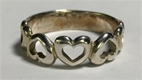 Sterling Silver And Heart Design Ring