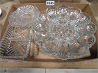 pressed glass-egg plates,divided dish,candy dish