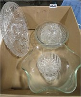 pressed glass-divided app tray,bowl,etc
