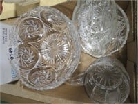 pressed glass-footed bowl,mug,sm dishes
