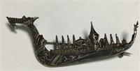 Sterling Silver Viking Ship Pin