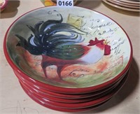 5 rooster soup/pasta bowls