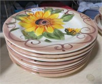 8 plates - sunny handpainted collection