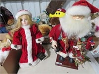 santa & daughter dolls