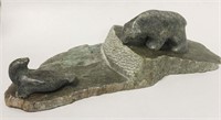 Vintage Inupiat Sopastone Sculpture, Ben Saclamana