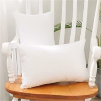 2 Piece White Pillow Case Soft Linen Rectangle
