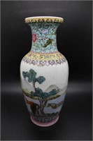 8" Chinese painted vase with horse design