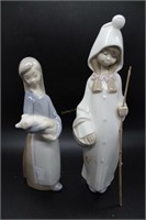 Two Lladro figures: Girl wit Piglet & girl with ba