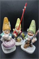 Three Goebel Gnomes - Petri, Candy, John
