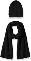 Essentials Women's Cable Knit Hat and Scarf Set