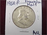 1962 P FRANKLIN HALF DOLLAR 90% AU