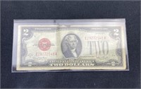 1928 US $2 Two Dollar Red Seal Bill