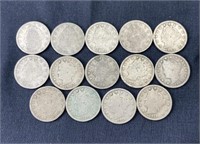 Liberty V Nickels Consecutive Lot 1899-1912