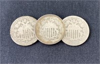 1867-1869 US Shield Nickels
