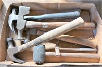 box with hammers including shingling hatchet