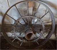 1 steel wheel  32" across( damaged)